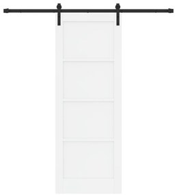 Porta Deslizante vidaXL com Conjunto de Ferragens Branca 78x211 cm Mad