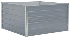 Canteiro jardim elevado 100x100x45 cm aço galvanizado cinzento