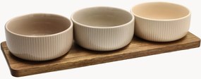 Taças para molhos em porcelana com tabuleiro de servir Tapas, conjunto de 4