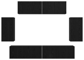 Gabinete de TV de Parede com armazenamento com porta 6 pcs Carvalho Pr
