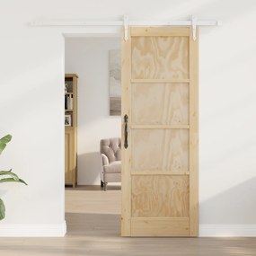 Porta Deslizante vidaXL com Kit de Ferragens 73.5x198.5 cm Madeira Mac