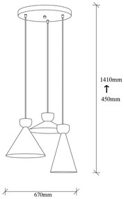 Candeeiro Suspenso Dodo – Preto – 67 x 67 cm