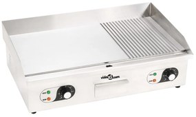 vidaXL Grelhador elétrico em aço inoxidável 4400 W 71x43x24 cm