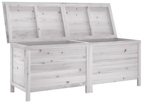 Caixa arrumação para jardim 150x50x56,5 cm abeto maciço branco