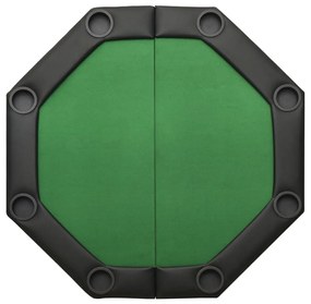 Mesa de póquer dobrável 8 jogadores 108x108x75 cm verde