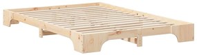 Estrutura de cama de chão Castanho 140 x 210 cm madeira