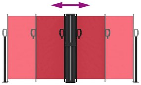 Toldo lateral retrátil 120x1000 cm vermelho