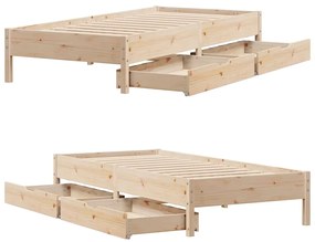 Cama sem colchão 90x190 cm madeira de pinho maciça