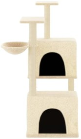Árvore para gatos c/ postes arranhadores sisal 122 cm cor creme