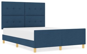 Cama vidaXL Azul 160x200 cm Tecido