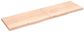 Prateleira de parede 220x60x(2-6)cm carvalho maciço não tratado