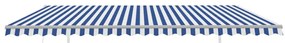 Toldo retrátil automático com postes 5x3 m azul e branco