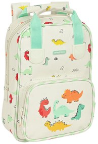 Mochila Escolar Safta Dinos 20 X 28 X 8 cm Creme