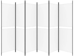 Biombo/divisória com 6 painéis 300x180 cm tecido branco