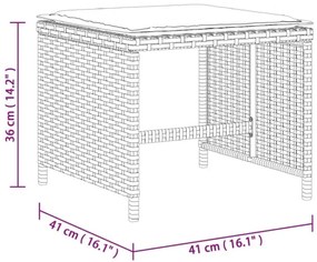 13 pcs conjunto de jantar p/ jardim com almofadões vime PE bege