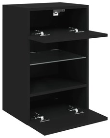 Móvel de parede para TV com luzes LED 40x30x60,5 cm preto