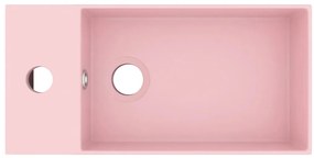 Lavatório WC c/ extravasamento cerâmica rosa mate