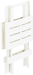 Mesa de jardim dobrável 45x43x50 cm plástico branco