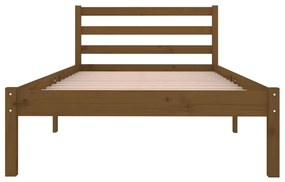 Estrutura de cama 90x200 cm pinho maciço castanho mel