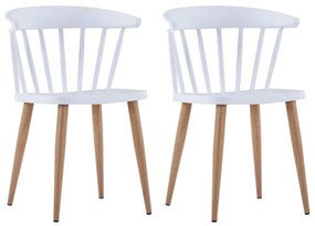 vidaXL Cadeiras de jantar 2 pcs plástico branco