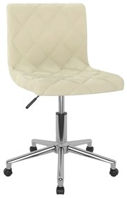 vidaXL Cadeira de jantar giratória veludo cor creme