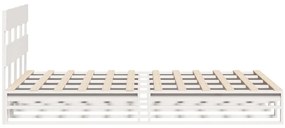 Cama sem colchão 140x200 cm madeira de pinho maciça branco