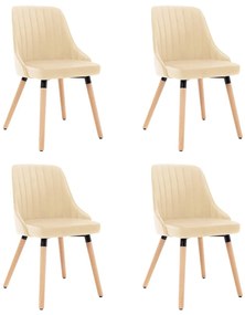 vidaXL Cadeiras de jantar 4 pcs veludo cor creme