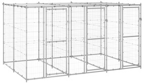 Canil de exterior com telhado 7,26 m² aço galvanizado