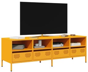 Móvel de TV 135x39x43,5 cm aço laminado a frio amarelo mostarda