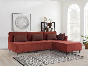 Sofá-Cama de Canto Matris – Vermelho Claret – 285x90x192 cm