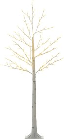 HOMCOM Árvore Sintética 150cm 120 Luzes LED IP44 Modos Ajustáveis Ramos Flexíveis Decoração Natal 20x20x150cm Branco | Aosom Portugal