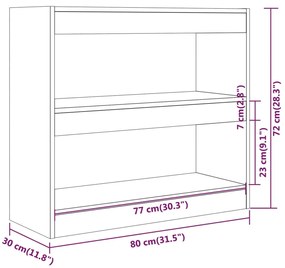 Estante/divisória 80x30x72 cm preto