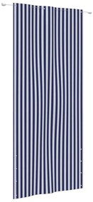 vidaXL Tela de varanda 120x240 cm tecido oxford azul e branco