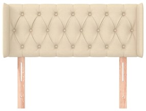 Cabeceira de cama c/ abas tecido 103x16x78/88 cm creme