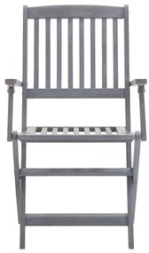 Cadeiras de exterior dobráveis 8 pcs madeira de acácia maciça