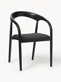 Cadeira de jantar em madeira de freixo com assento almofadado Camille