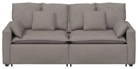 Sofá modular com almofadas castanho-acinzentado