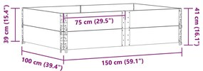 Vaso/floreira para jardim 150x100 cm pinho maciço castanho