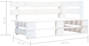 Sofá de paletes 2 lugares c/ almofadões pinho impregnado branco