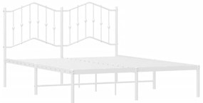 Estrutura de cama com cabeceira 140x190 cm metal branco