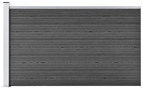 vidaXL Painel de vedação WPC 175x105 cm preto