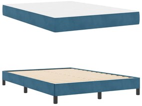 Cama box spring com colchão Azul Escuro 140 x 200 cm Veludo