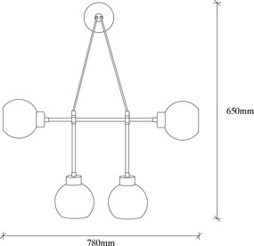 Candeeiro de Parede Swing – Branco Vintage – 78 x 15 cm