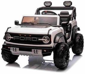 Carro elétrico para crianças 24V 2 lugares Ford Bronco XXL com tração traseira, licenciado Rodas Plástico Branco