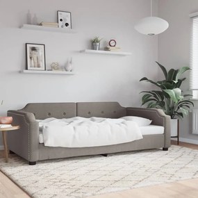 vidaXL Sofá-cama 90x200 cm tecido cinzento-acastanhado