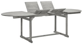 Mesa de jantar p/ jardim (160-240)x100x75 cm acácia maciça