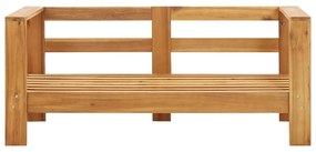 Sofá de jardim c/ almofadão 140 cm acácia maciça branco creme