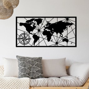 Acessório Decorativo de Parede em Metal Metal-452 – Preto – 120 x 60 c