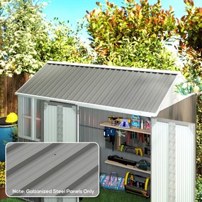 Conjunto de 12 painéis em aço galvanizado resistentes às intempéries, cinza claro, dimensões de cada painel: 129 cm (C) x 45 cm (L)