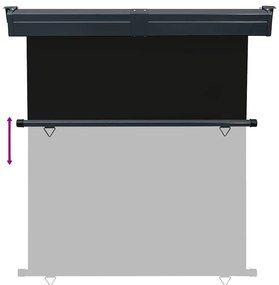 Toldo lateral para varanda 165x250 cm preto